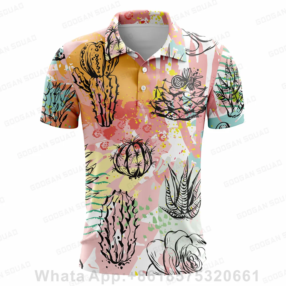 Men Golf Shirt Summer Quick Dry T-shirt Sports Jersey Golf Apparel Short Sleeve Tops Breathable Polo Shirts For Men Golf Clothes