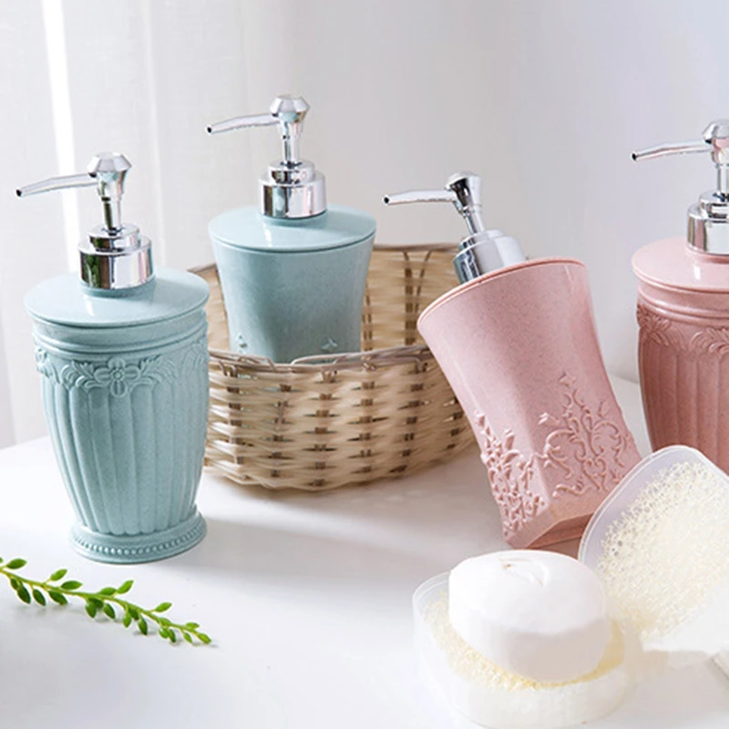 Durable Dispenser Bottle Smooth Liquid Discharge Home Bathroom Solid Color Storage Bottles