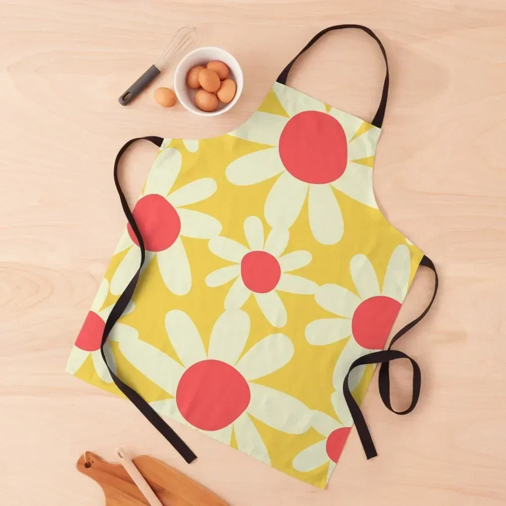 

Yellow, Coral, and Cream Floral Pattern Design by Christie Olstad Apron Men gift Kitchen Apras Man painters Apron