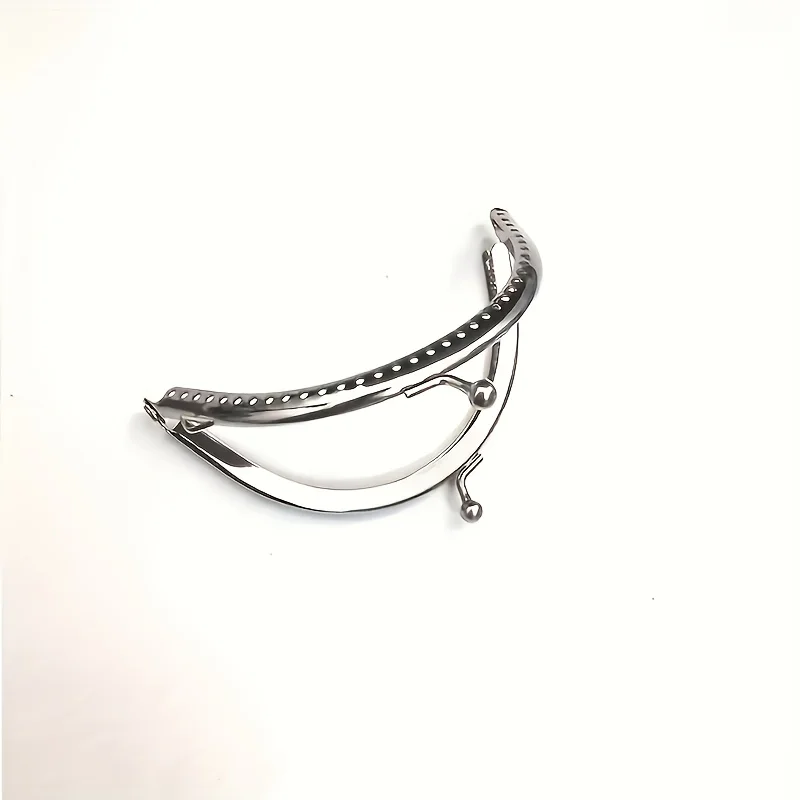 5-Pack Silver Metal Half-Round Clasps, Press-Type Closure, Vintage Style Handmade DIY Bag Accessories, Materials for Transforming Coin Purses, Half-Round Metal Clasps Suitable for DIY Handbag Making, Secure Fasteners for Handbags and Wallets, Durable Handmade Accessories, DIY Wallet Making