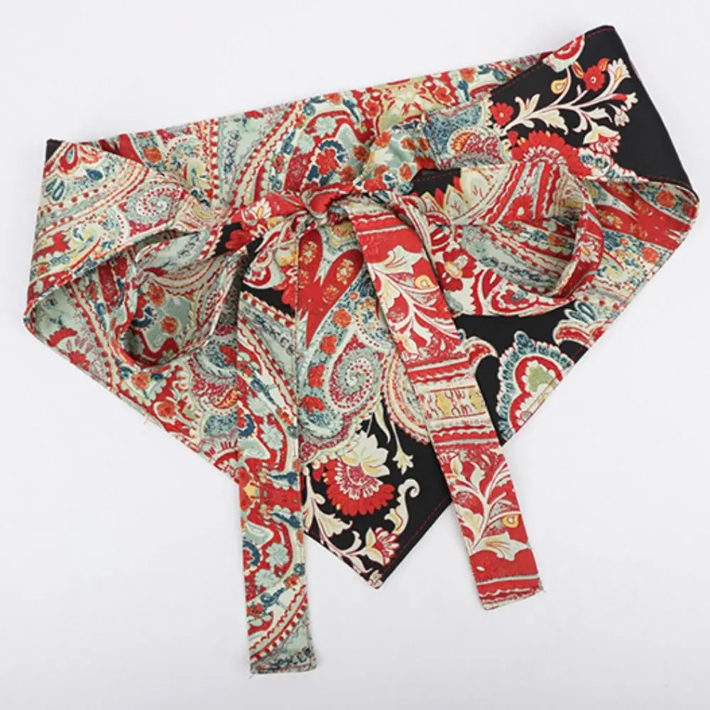 

Chinese Style Ethnic Triangular Waistband Embroidered Printing Tassel Floral Triangular Belt Clothing Accessories Jeans Decor