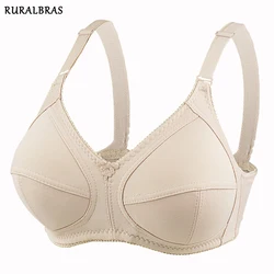 Ruralbras Ultra-Soft Bra Wire-Free Lingerie for Women Comfortable with Great Push UP Bra with Adjustable Straps Plus Size D/E/F