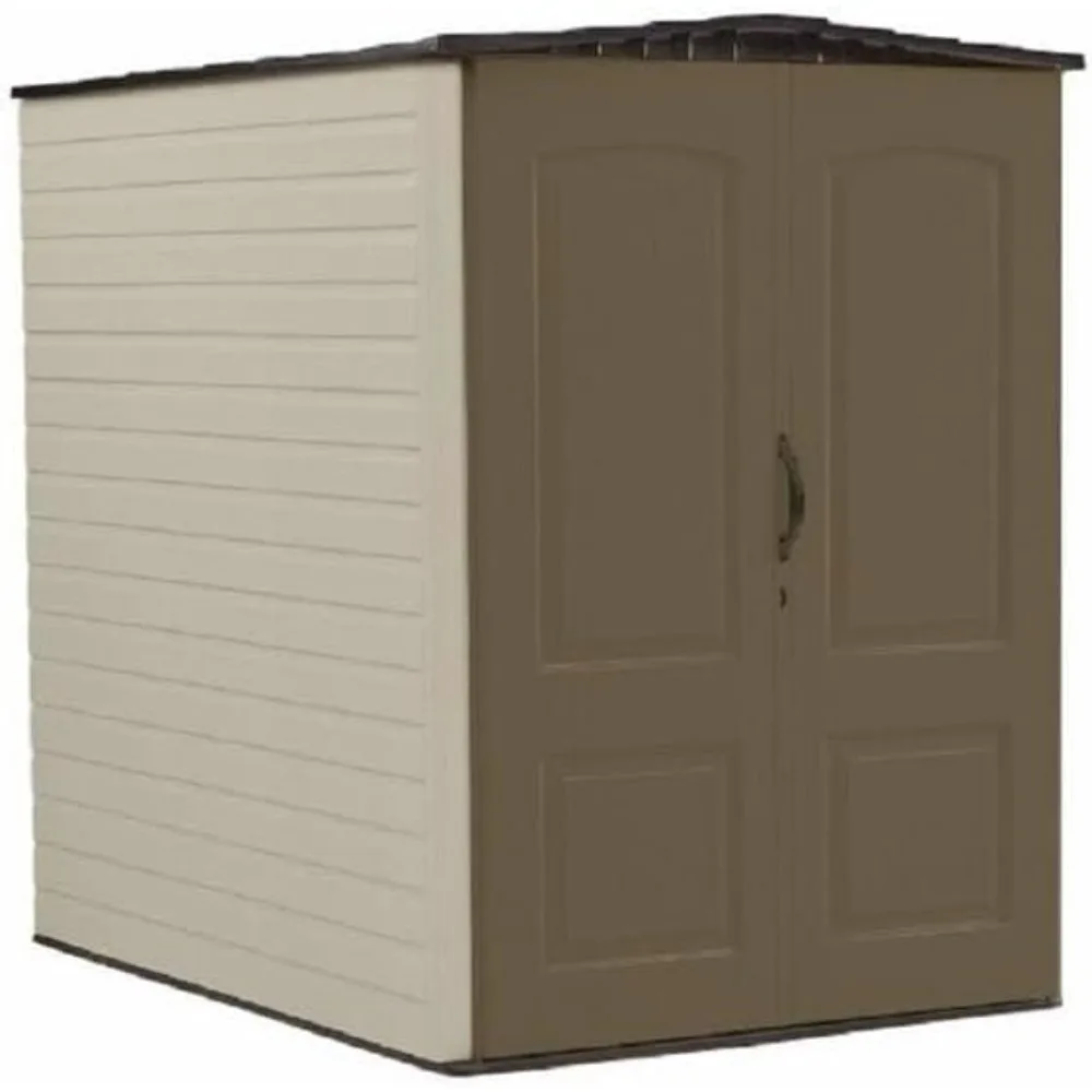 

Large Vertical Resin Outdoor Storage Shed, 5 x 6 ft., Dark Brown, with Lockable Doors for Home/Garden/Back-Yard