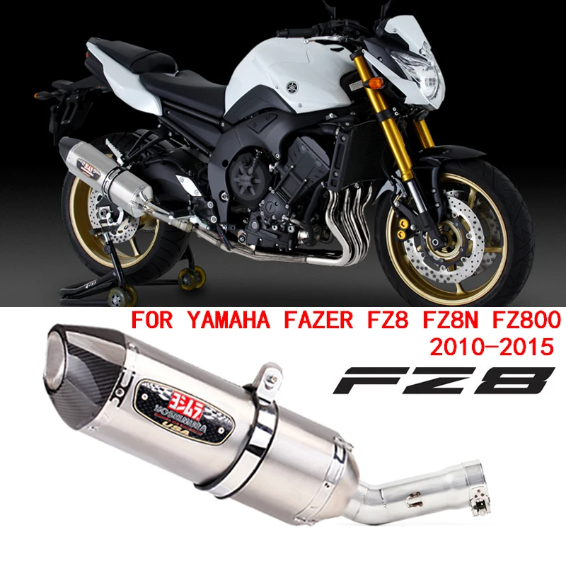 

Slip On For Yamaha Fazer FZ8 FZ8N FZ800 2010 to 2015 Motorcycle Full System Muffler Escape Exhaust Middle Link Pipe Accessories