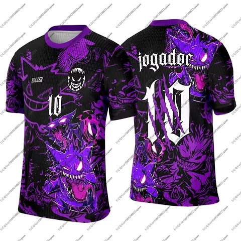Men Kid Clothes Children Sportswear Tee Gengar T Shirt Casual Top Soccer Teenager P-Pokemon Streetwear Football Jersey Gift 9 10