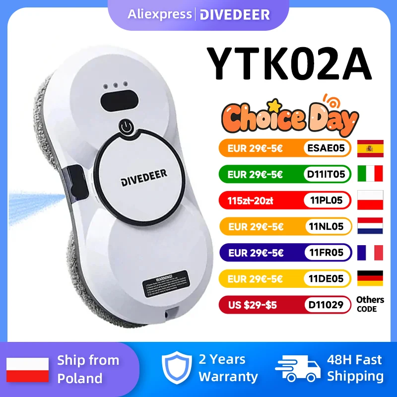 DIVEDEER ablaktisztító robot kefe nélküli motorral, nagy szívófejjel, elektromos esésgátló távirányítós porszívó