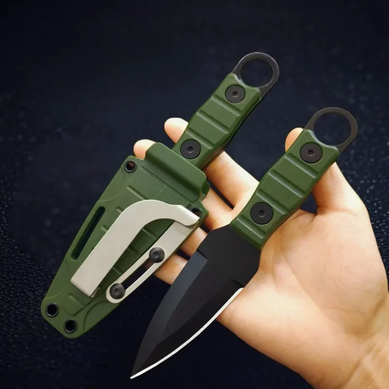 

New green handle outdoor camping knife edc portable mountaineering adventure rescue survival knife fixed knife