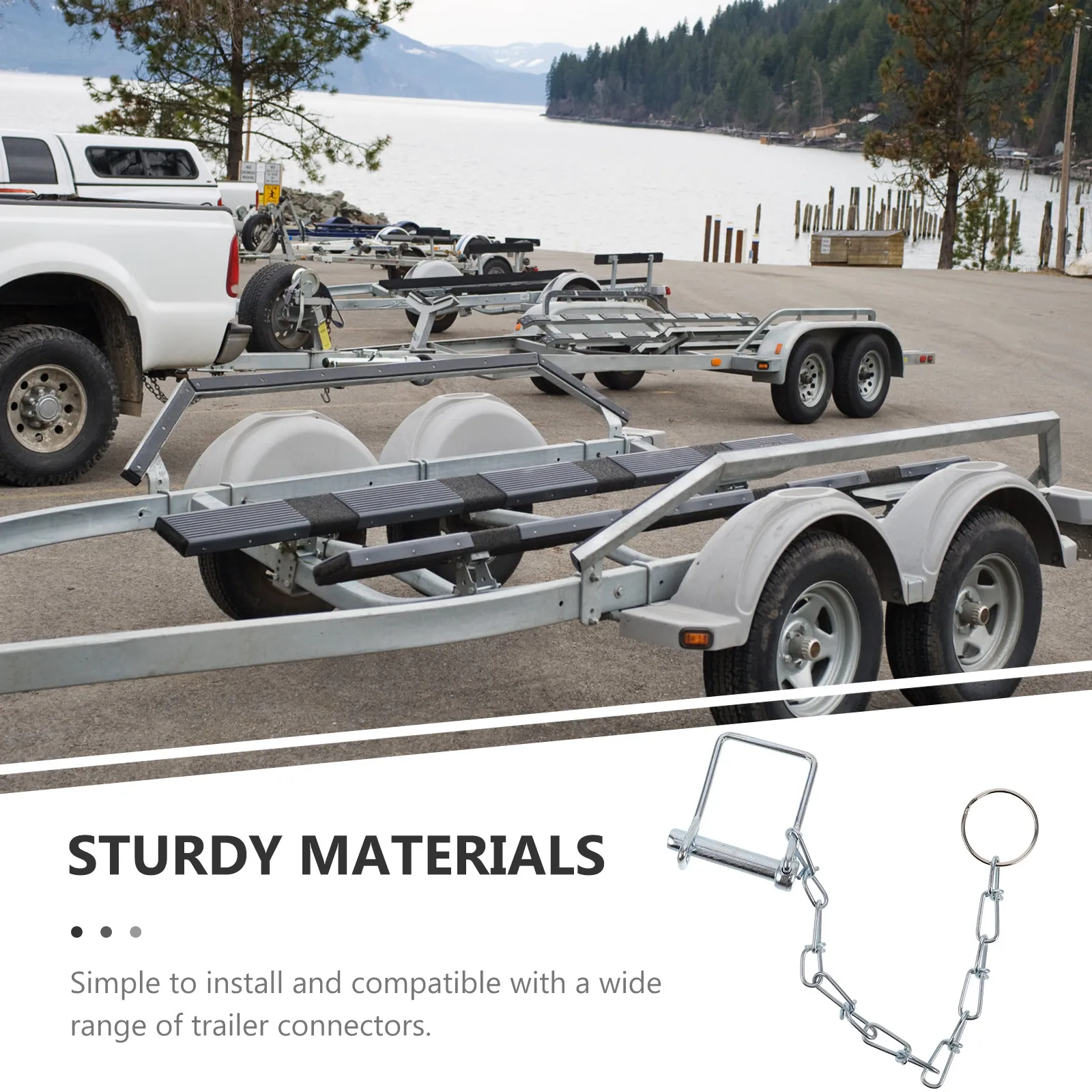 Galvanized Steel Trailer Coupler Pin with Chain Heavy Duty Safety Pin for Hitch Locking Towing Stability and Detachment
