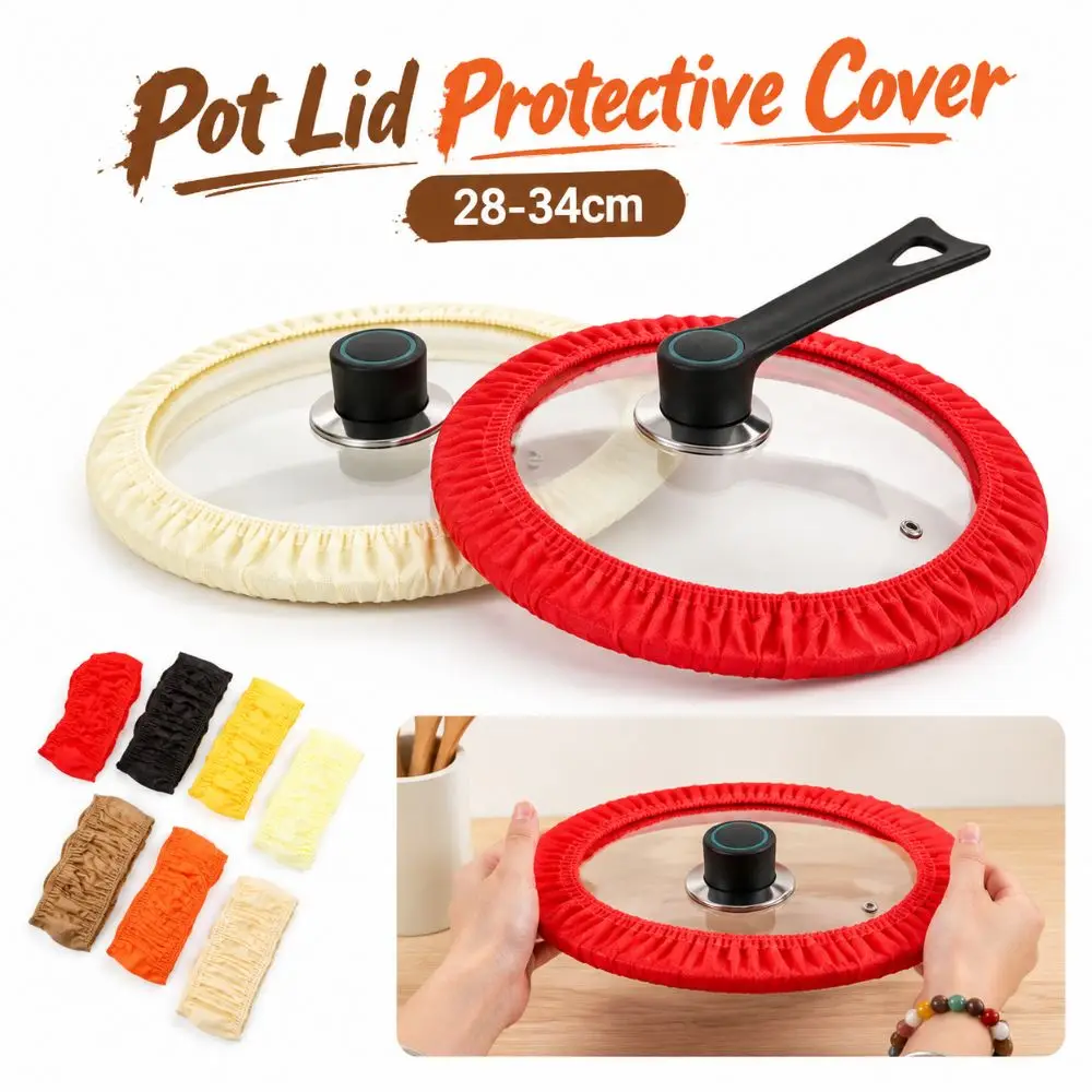 Non Woven Fabric Pot Lid Protective Cover Anti Scratch Elastic Edge Pan Lid Cover Anti Collision Dustproof Pot Lid Dust Cover