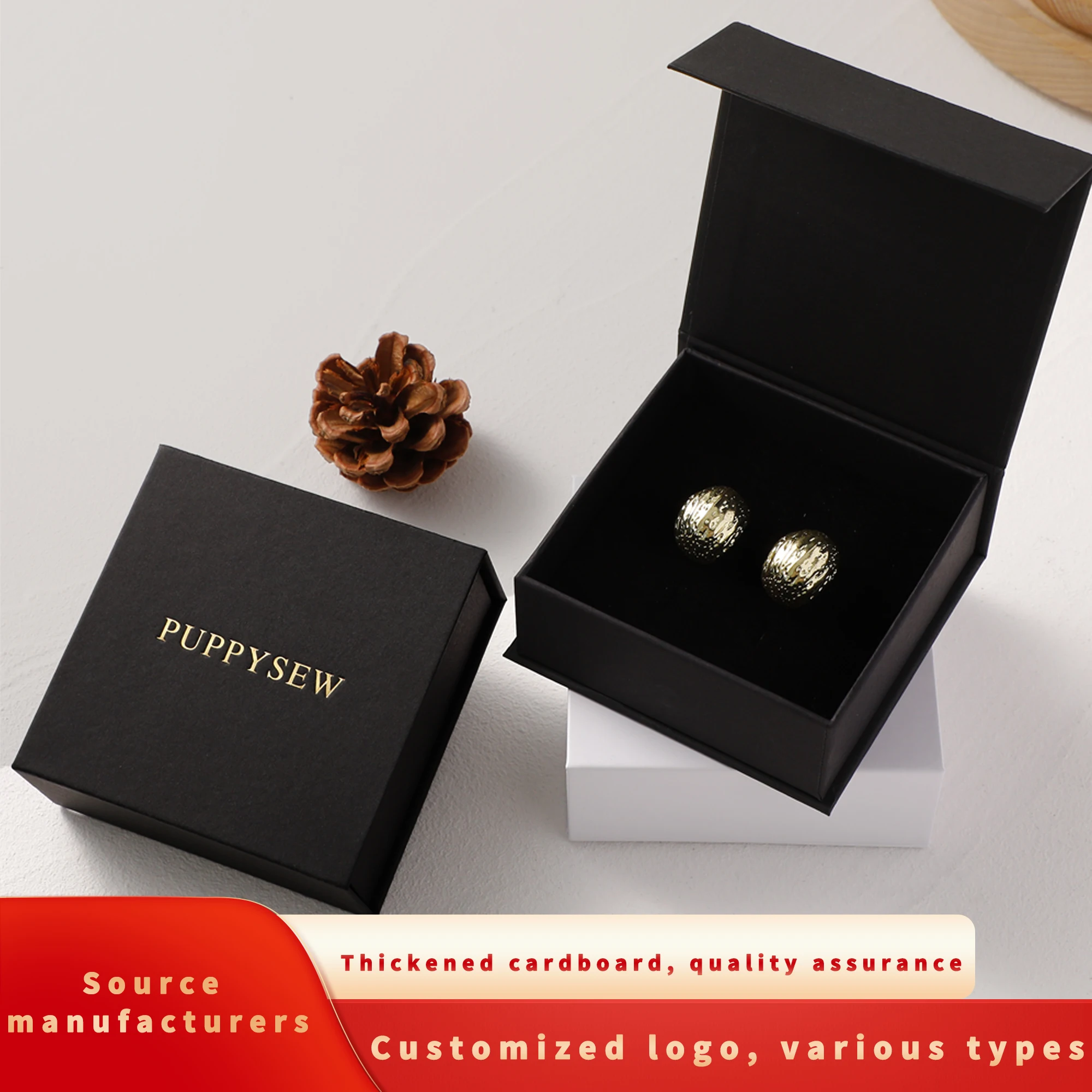 

Wholesale Magnetic Flap Box Cardboard Jewelry Box with Foam Inside Necklace Bracelet Ring Ring Ring Ring Ring Earring Box with L