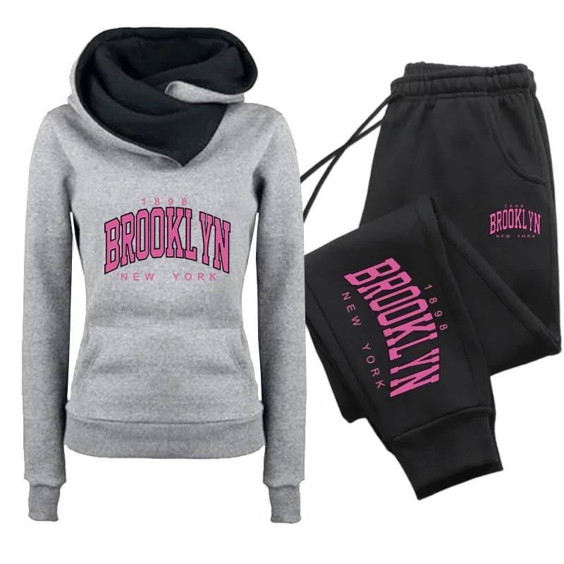 Casual Women's Tracksuit Street Hoodie Sweatshirt Outdoors Quality Sports Jogging Clothing Autumn Winter Warm Fashion Sportswear