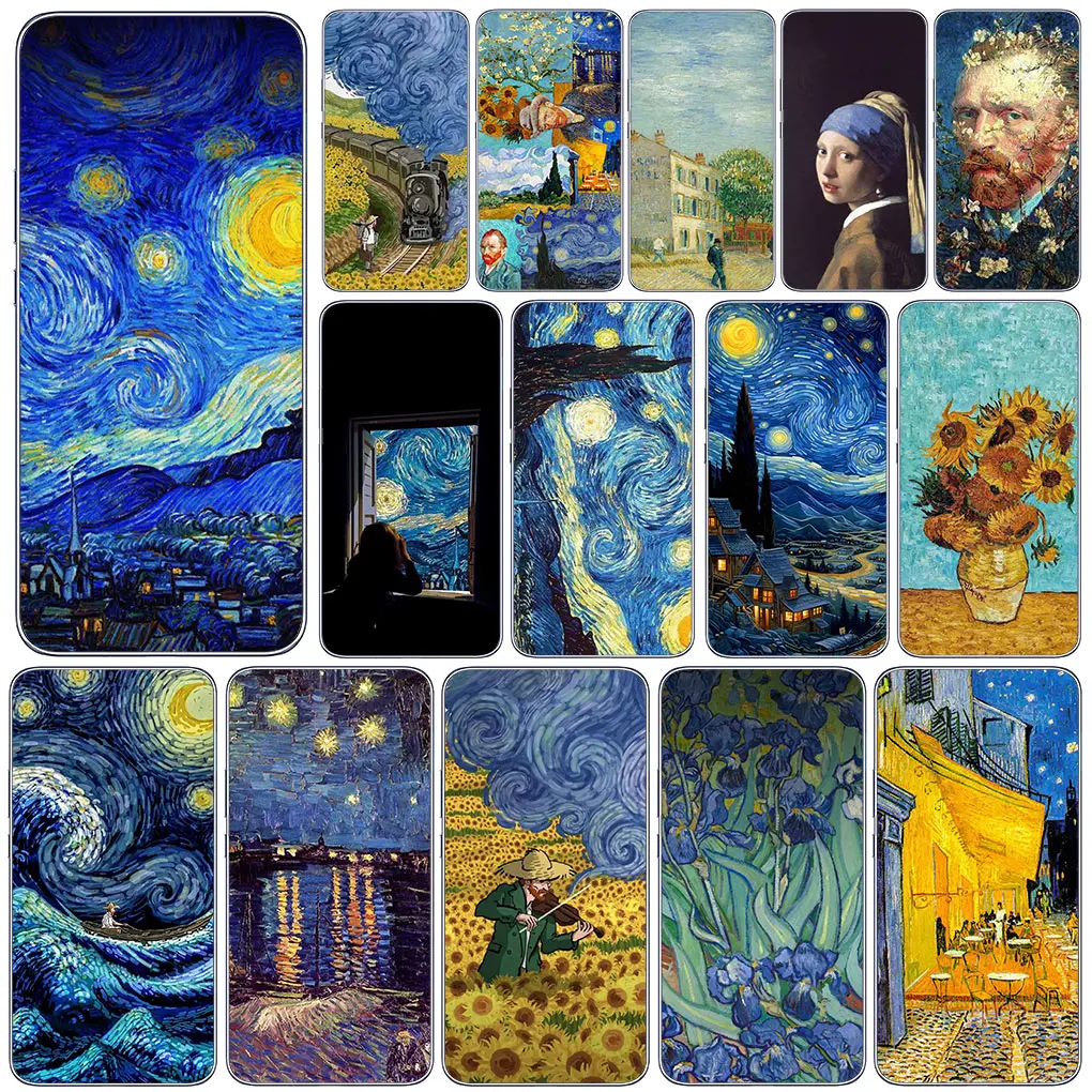 Van Goghs Starry Night Silicone Phone Casing for Motorola Moto G62 G72 G82 G84 5G G13 G14 G53 G54 Edge 40 neo Pro G23 Cover Case