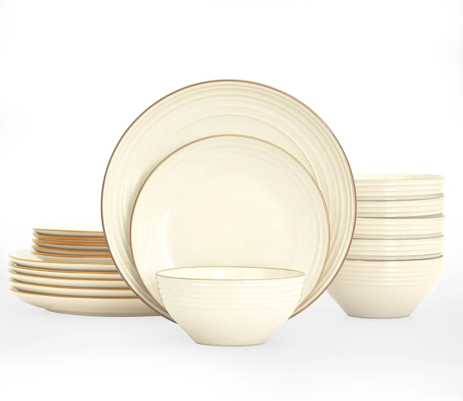 

Jupiter Dinnerware Set, Plates and Bowls Dish Sets for 6 (18 Pieces), Microwave and Dishwasher Safe Stoneware Tableware, Chip an