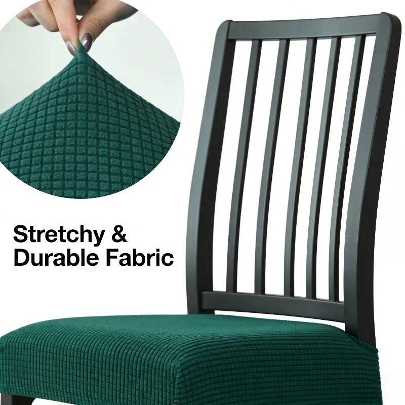 Jacquard Chair Seat Cover Solid Color Removable Washable Chair Covers Elastic Chair Slipcovers for Home Banquet Dining Room 2026