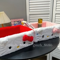Cute cartoon Sanrio Hello Kitty storage basket desktop cosmetics storage box snacks toys miscellaneous sorting storage basket