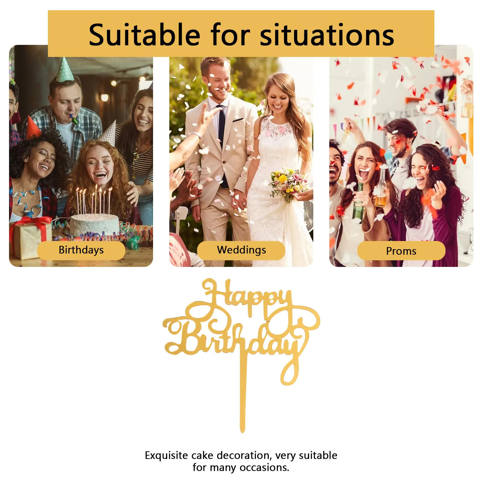 

Cake Topper Picks Acrylic Material Safe Decor Cute Happy Birthday Vivid Lifelike Cupcake St Out Perfect Birthday Wedding