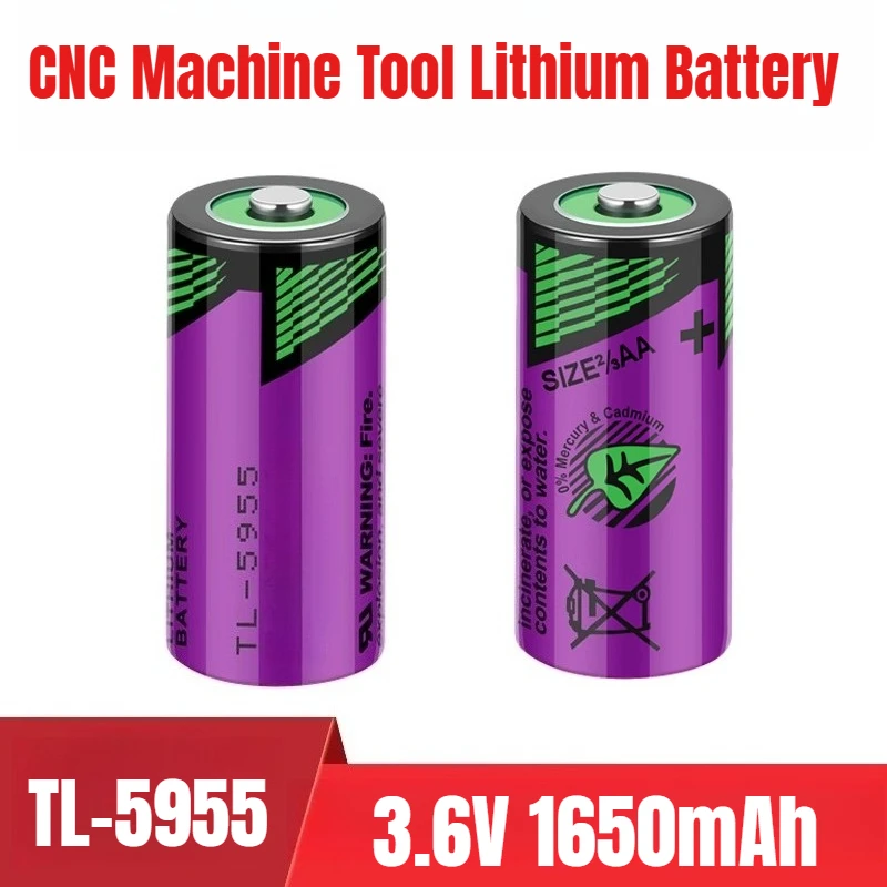 

1650mAh for Tadiran TL-5955 2/3AA TL-4955 3.6V SL-761 CNC Machine Tool Lithium Battery