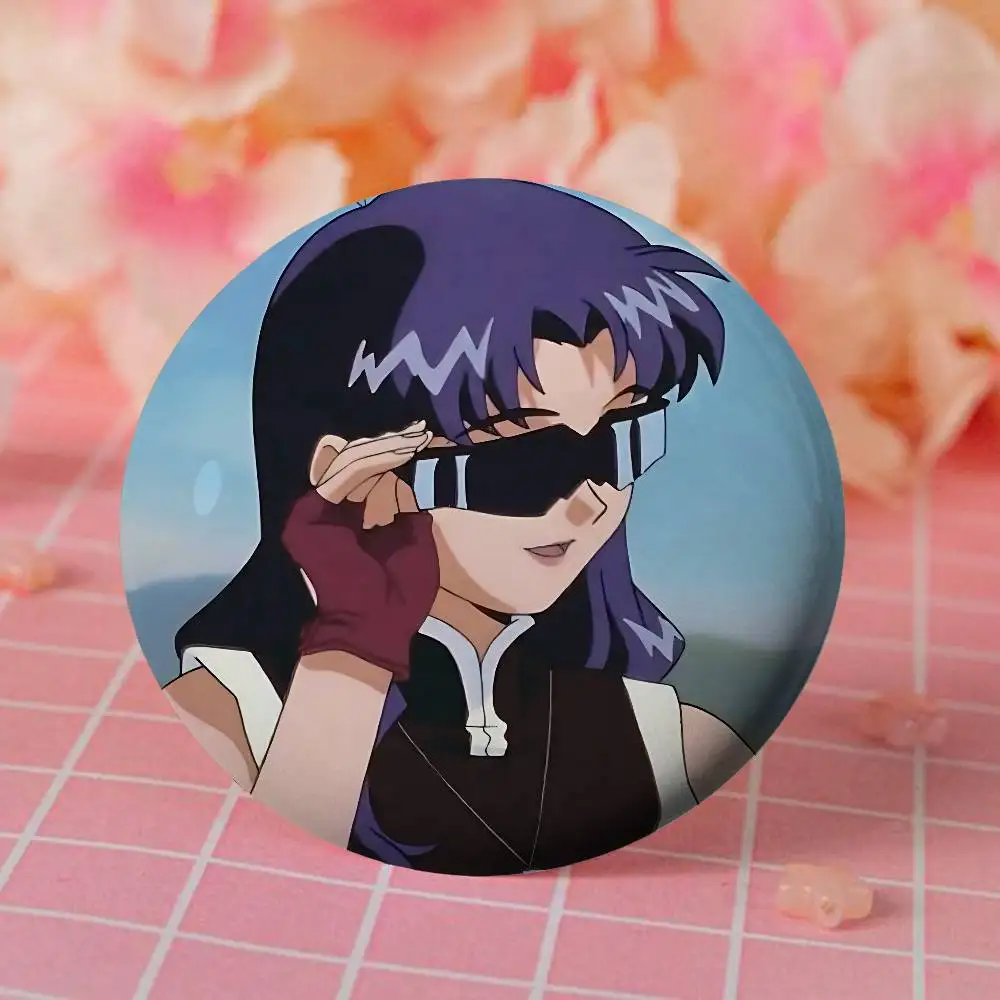 K-Katsuragi Misato Enamel Pins Handmade Round Brooch L Killer Yagami Light Cosplay Badge Backpacks Jewelry Gifts
