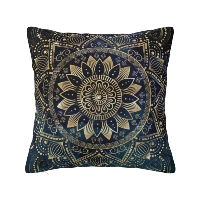 Nordic Style Elegant Gold Mandala Cushion Cover Soft Boho Throw Pillow Case for Sofa Car Square Pillowcase Home Decorative