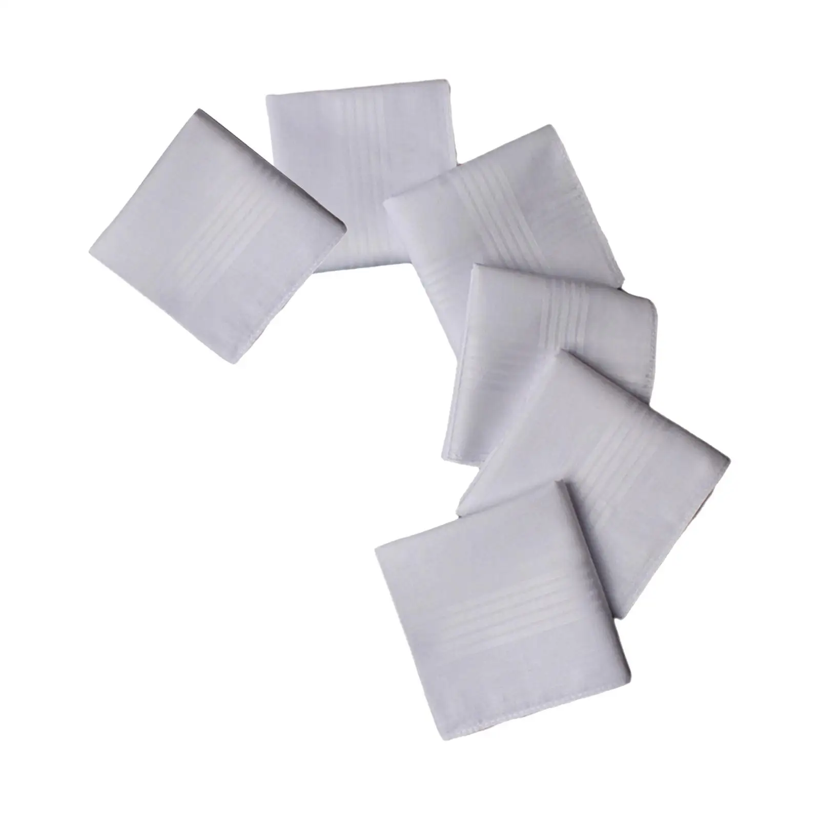 6Pcs Solid White Handkerchiefs Set Hankies Crafts Men Handkerchiefs for Suit Prom Wedding