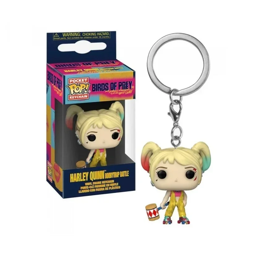 FUNKO POP Movies Suicide Squad The Joker Harley Quinn King Shark Keychain Toy Action Figure Collection Toys for Kids with Box view 2