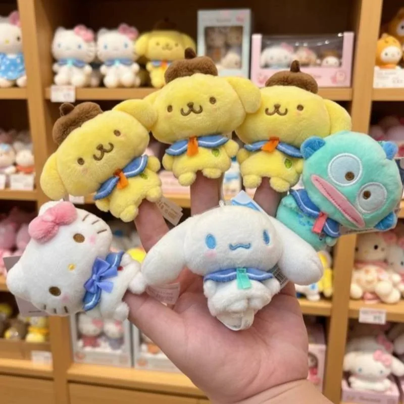 かわいいサンリオ指ぬいぐるみ 小さなぬいぐるみペンダント カワイイ セーラーカラー クロミ メロディ ポムポムプリン ハンギョドン ミニ ふわふわバッグチャーム