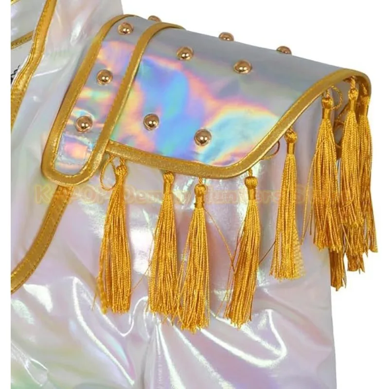 أطفال Kpop شيطان الصيادين زوي رومي ميرا تأثيري حلي الأبيض الذهبي موحدة شعر مستعار للأطفال الفتيات أداء مرحلة الهالوين #2