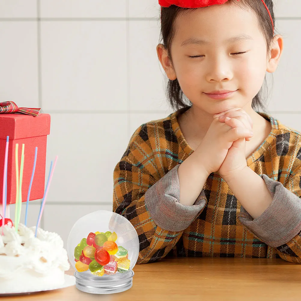 

10Pcs Clear Ball Candy Bottle Snow Globe Shape DIY Storage Jar Wedding Party Favor Transparent Plastic Container