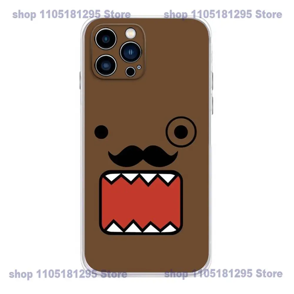 Милый чехол для телефона Domo-kun для iPhone 17,16,15,14,13,12,11 X,Plus,Pro,Max,XR,Plus,E,Mini, прозрачный мягкий чехол