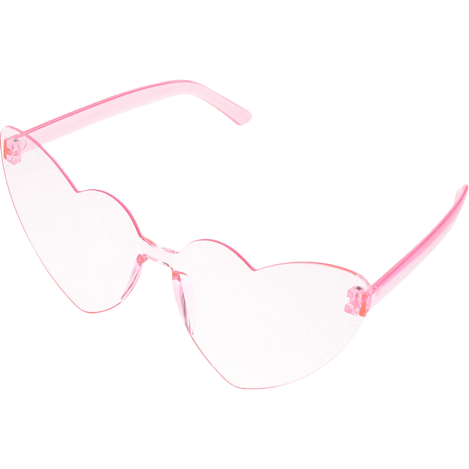 

C22 Heart Shape Sunglasses Transparent Color Rimless Lightweight Party Favors Photo Props Decorative Eyewear Candy Color
