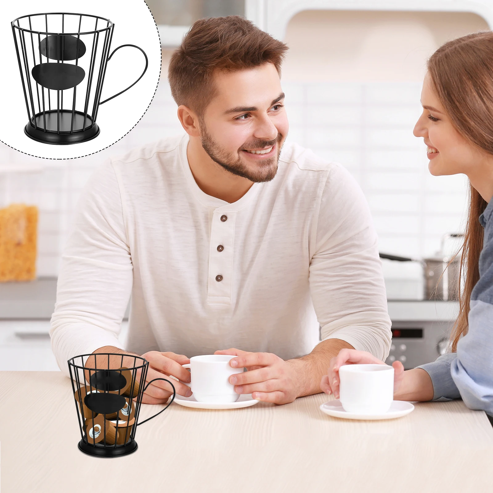 

Capsule Storage Basket Sturdy Coffee Pod Holder Organizer for Kitchen Office Cafe Space Saving Storage Box