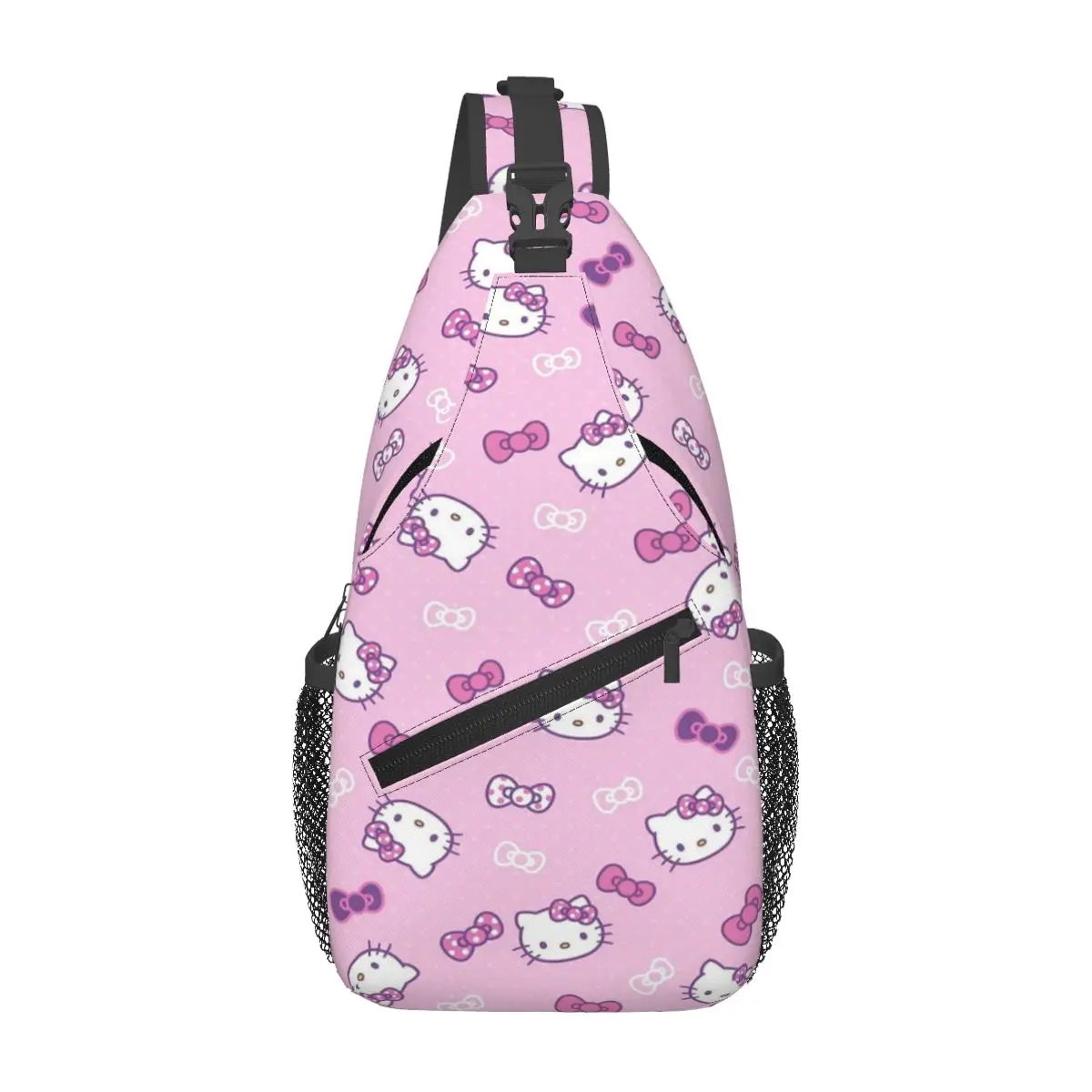 Custom Hello Kitty น่ารักไหล่ Crossbody กระเป๋าเป้สะพายหลังสําหรับผู้ชายผู้หญิงขี่จักรยานไหล่กระเป๋าหน้าอกกระเป๋าสะพายกระเป๋าเป้สะพายหลัง