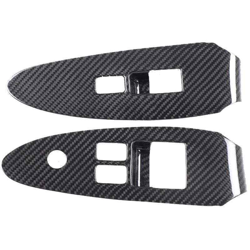 Real Carbon Fiber For 2009- 2014 Nissan 370Z / 400Z Left-handed peptide Window Regulator Frame Window Switch Trim CarAccessories