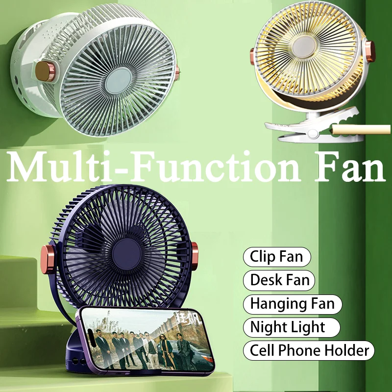 Desktop Clamp Fan Noise Reduction USB Charging Li-ion Battery Office Desk Foldable and Portable Outdoor Small Cooling Ventilador