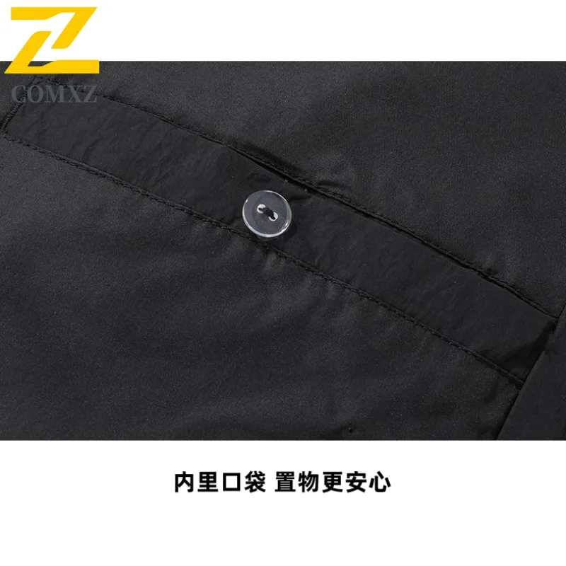 COMXZ Mens Down Jacket Stand Collar Outdoor Cycling Windproof Warm Parka Luxury Travel Cold Resistant Winter New Padded Jackets