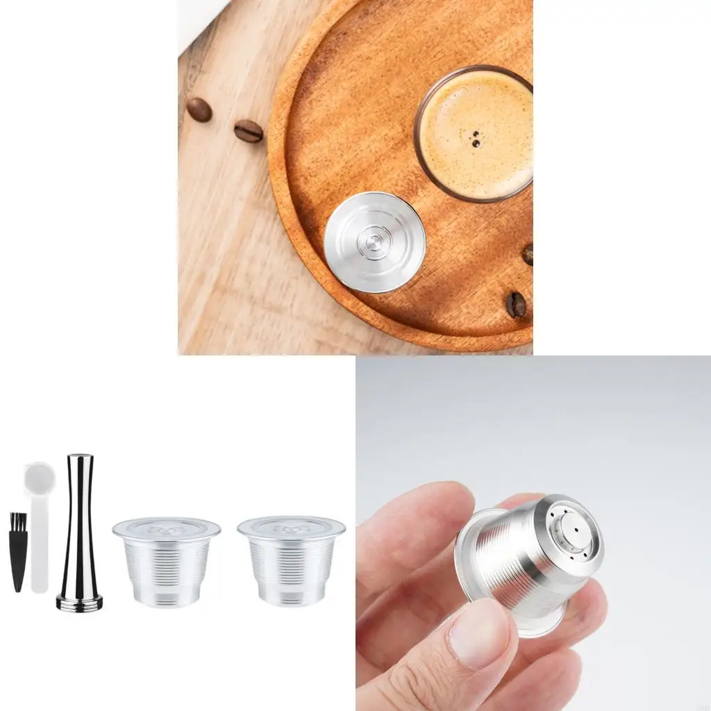 19 QE قابلة لإعادة ملء الفولاذ المقاوم للصدأ القهوة جراب مجموعة أداة تنظيف جراب قابلة لإعادة الاستخدام