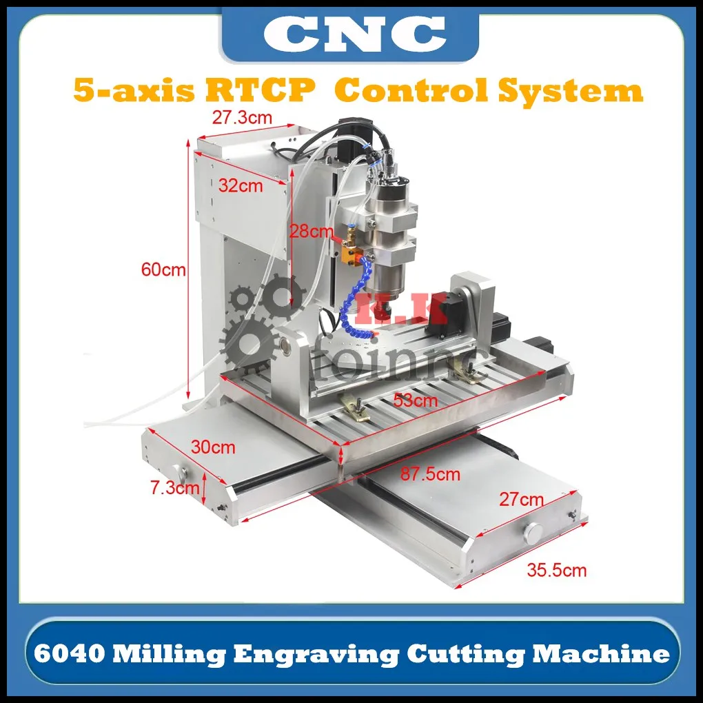 

The CNC 5 Axis 6040 Network Port Router Metal Milling Engraving Cutting Machine 220V/110V Rotary Table Cyclmotion Control Card