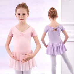 Ballet Leotards for Girls Dance Leotard with Skirt Toddler Ballet Outfit Bow Back (Little/Big Kid)
