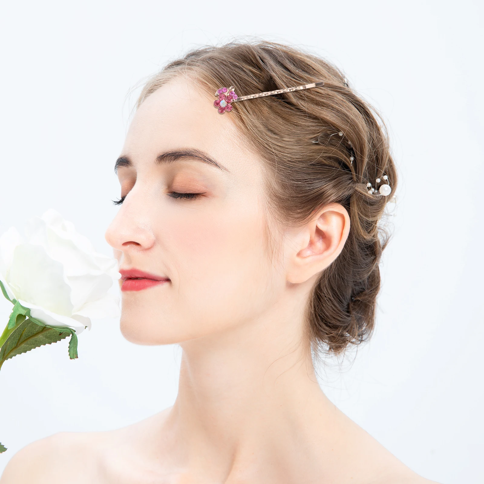 

19pcs Rhinestone Hair Clip Alloy Hairpin Pearl Diamond Butterfly Four Leaf Clover Five Leaf Flower Women Barrettes Girl Hair