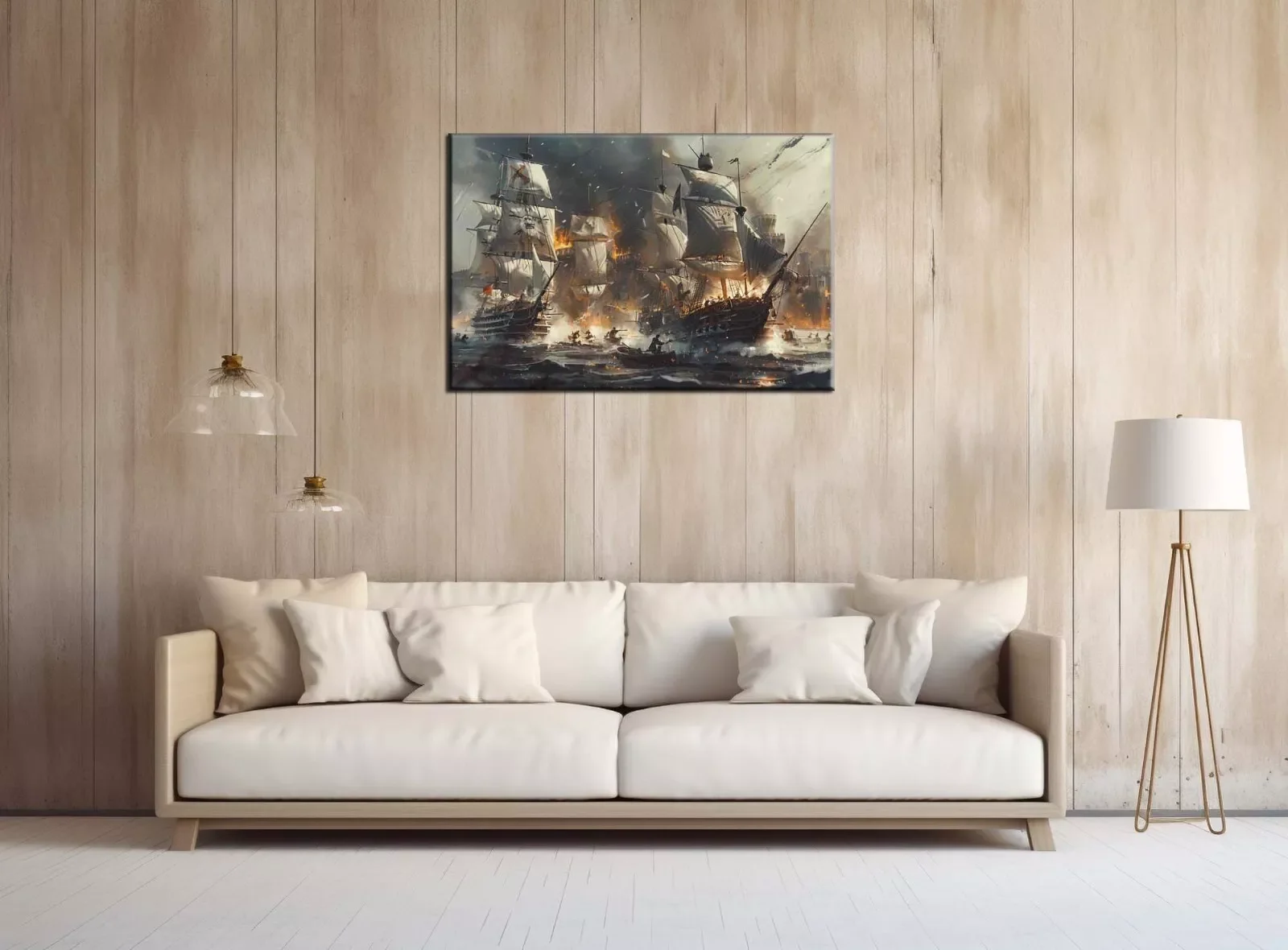 Pirate Ship Oil Painting Print Art Canvas Poster for Living Room Decoration Home Wall Decor Picture