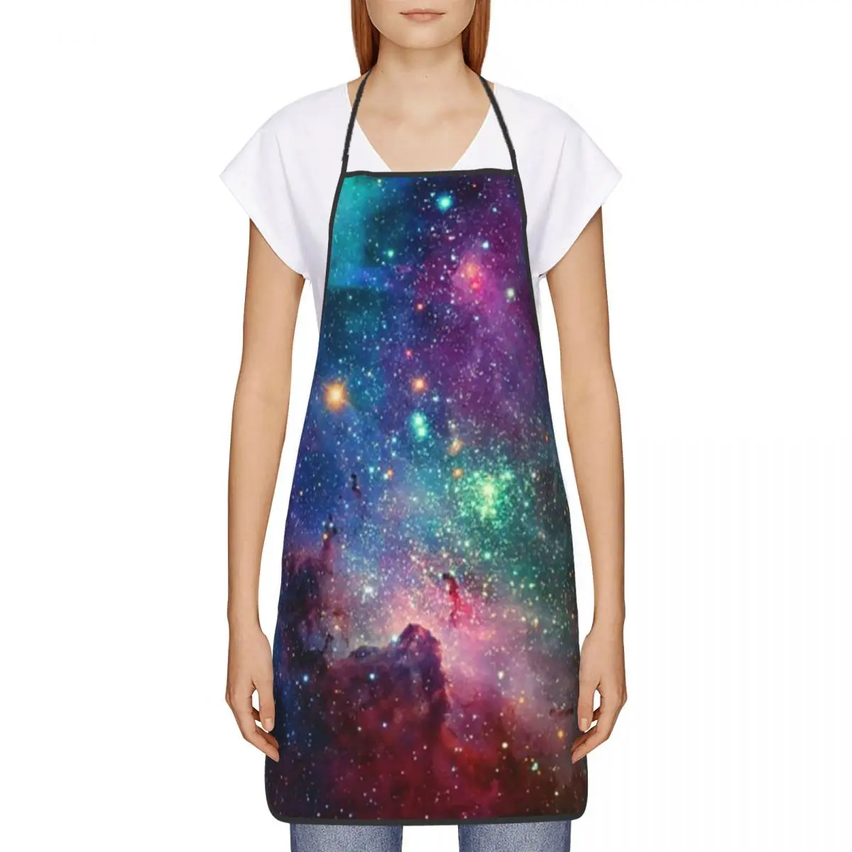 Tablier de cuisine imperméable Galaxy pour hommes et femmes, chasuble, bavoir, livres, chef, cuisine, cuisson, peinture