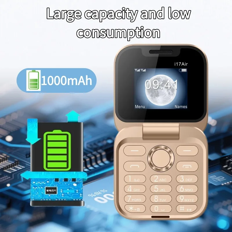 MAFAM i17Air Palm CuteFlip الهاتف ماجيك صوت زر الضغط DualSim حجم صغير Blacklist الشعلة المحمولة مطوية الهاتف المحمول لكبار السن #2