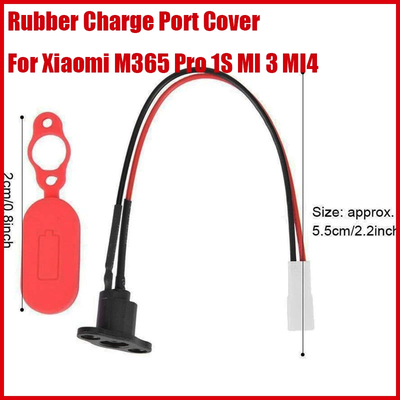 Cubierta de puerto de línea de cargador de carga de goma para Xiaomi M365 Pro 1S MI 3 MI4, pieza de tapa de protección de interfaz de alimentación para patinete eléctrico