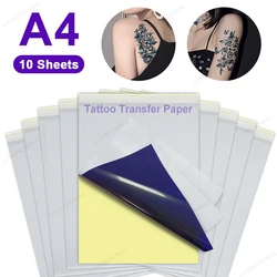 Papel de transferencia de tatuajes A4, plantilla de carbono para fotocopiadora, papel térmico, accesorios para máquina de transferencia de tatuajes, 10 hojas