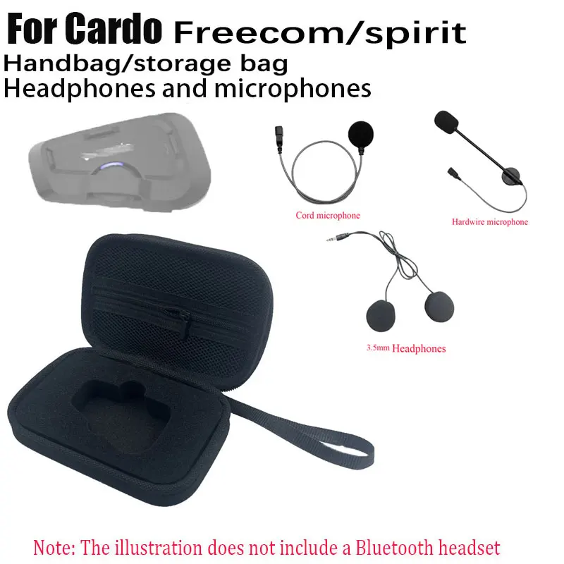 For Cardo Freecom/spirit motorcycle helmet Bluetooth intercom Speaker soft/hard wire microphone and waterproof portable handag