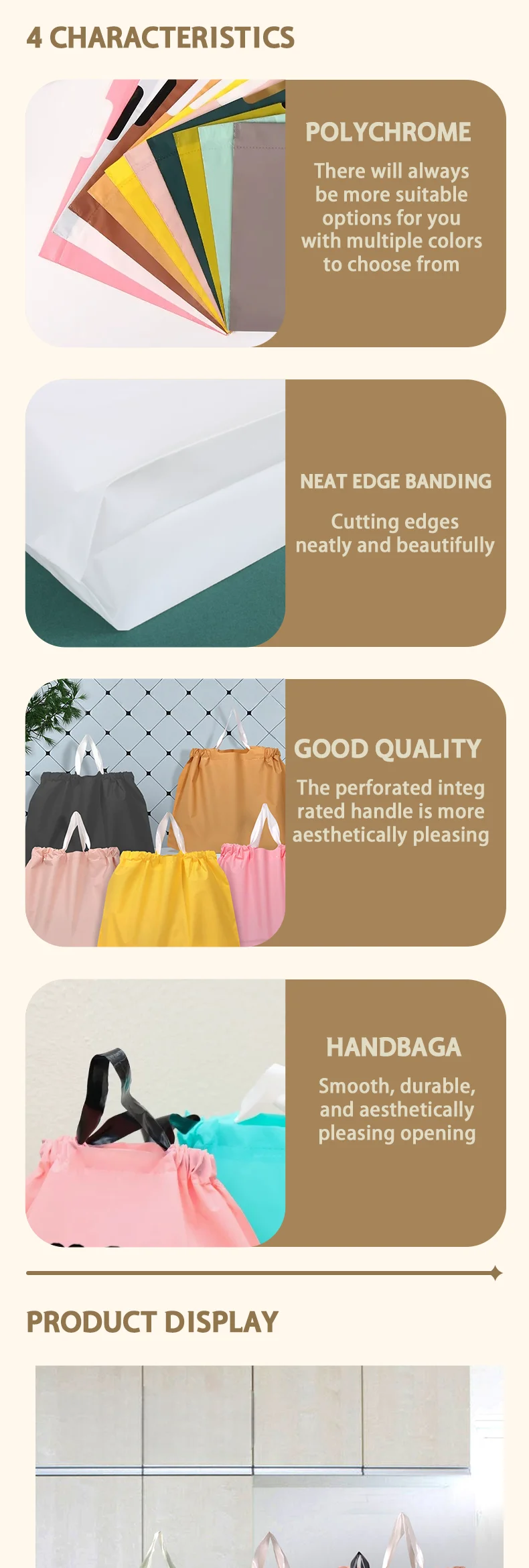 50 Stück Matte Tragetaschen mit Kordelzug für Bekleidungsgeschäfte, Verpackungstaschen für Takeout, Geschenktüten, unterstützt Logodruck – Detail 2