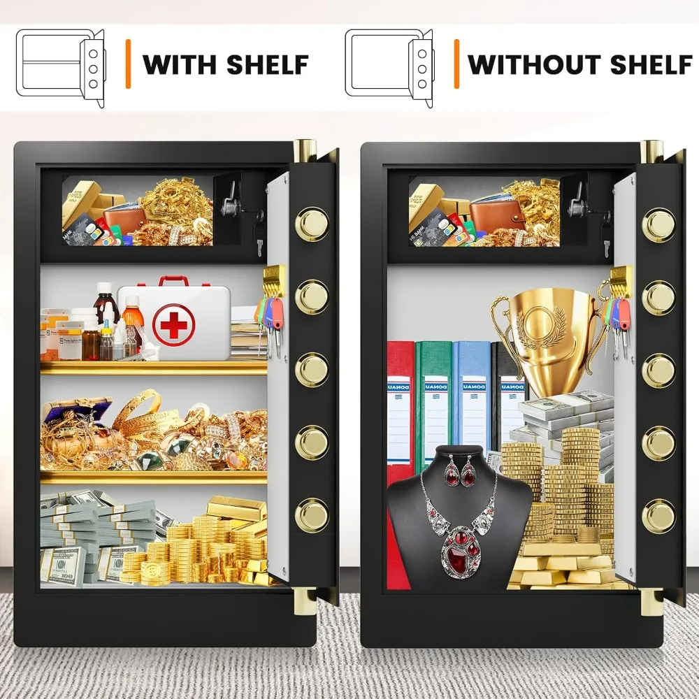 8.5 Cuft Extra Large Home Safe Fireproof Waterproof, Heavy Duty Fire Proof Safes with Fireproof Bag, Electronic Keypad, Keys and image 5
