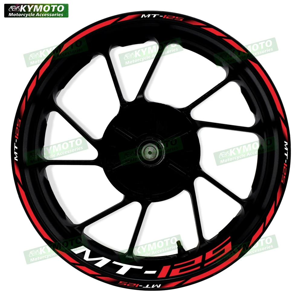 For Yamaha MT-125 MT125 motorcycle 17 inch front and rear wheel stickers modified waterproof reflective wheel rim stickers