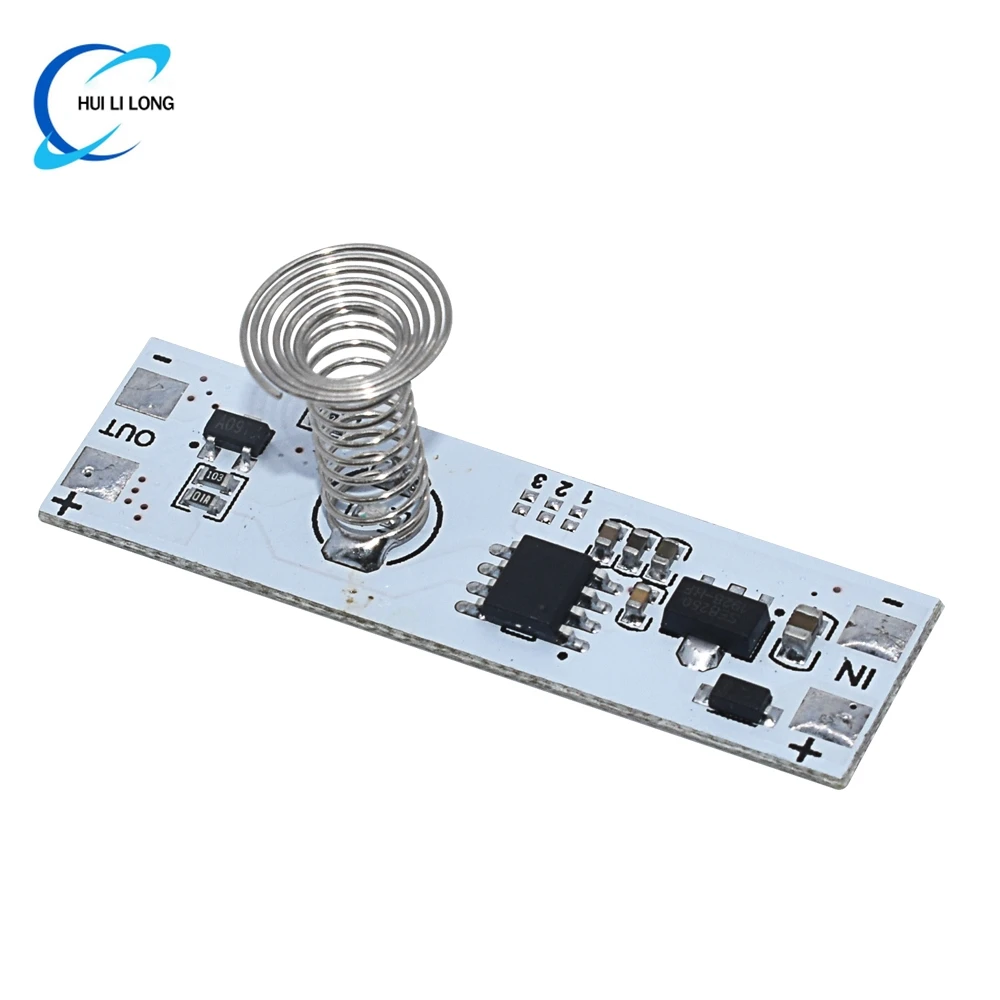 DC 12V Capacitive Touch Sensor Switch Coil Spring Switch LED Dimmer Control Switch 9-24V 30W 3A for Smart Home LED Light Strip
