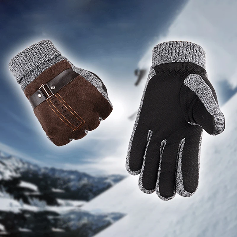 1 par de guantes gruesos antipilling para hombre, guantes térmicos de invierno para hombre, guantes de invierno con pantalla táctil para ciclismo al aire libre, protección contra el frío